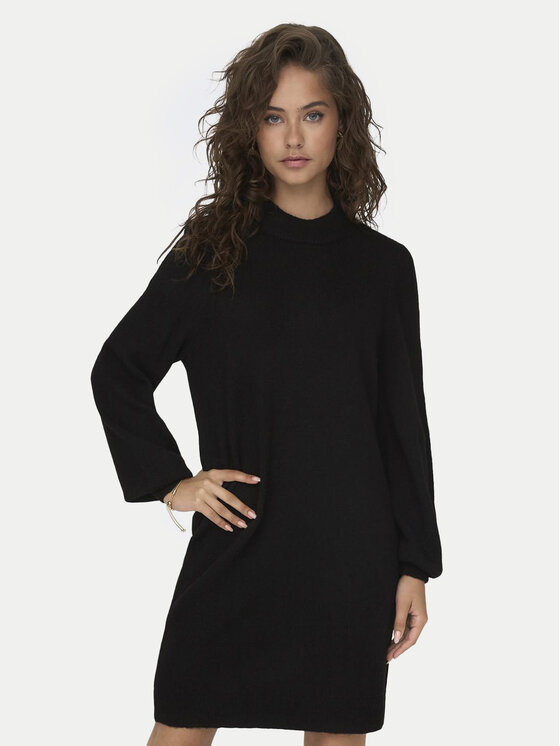 JDY JDY Трикотажна сукня 15238237 Чорний Loose Fit