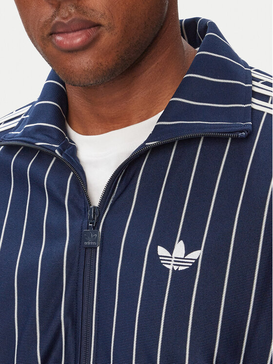 adidas adidas Džemperis ar kapuci Firebrid Pinstripes Track Top KR7228 Tumši zils Regular Fit