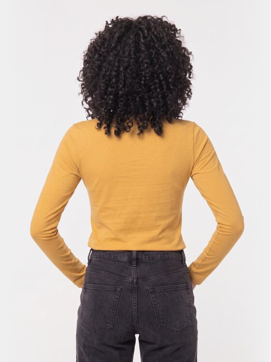BASICLO BASICLO Longsleeve W-2253-267 Żółty Slim Fit
