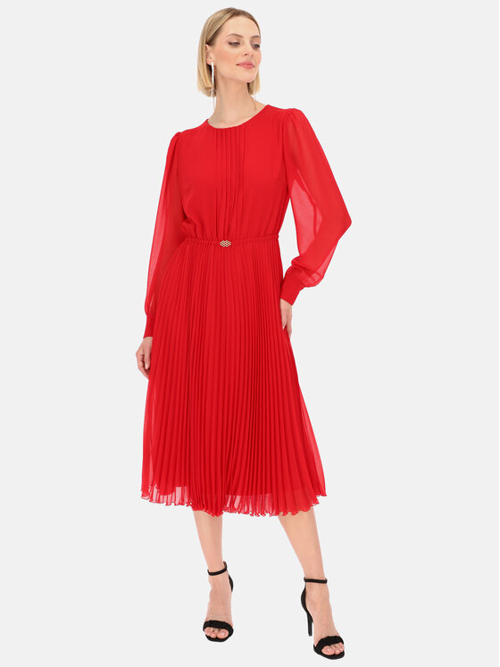 Potis & Verso Potis & Verso Sukienka koktajlowa Agnes Czerwony Regular Fit