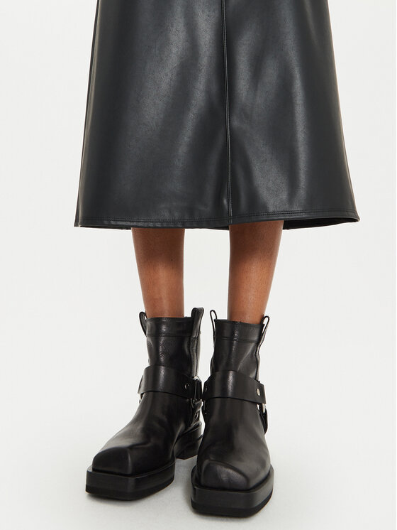 Max Mara Leisure Max Mara Leisure Rock aus Kunstleder Scilli 2426776028 Schwarz Regular Fit