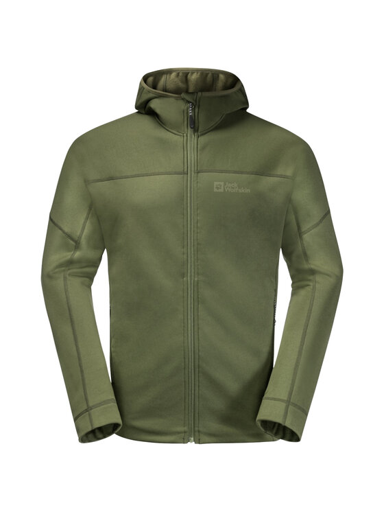 Polar Jack Wolfskin, Rozmiar L, Zielony, Jack Wolfskin Hirschberg Hooded FZ M