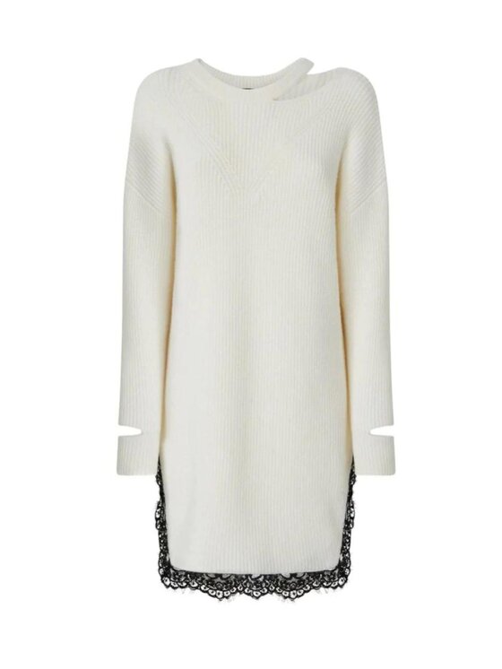 PINKO PINKO Sukienka codzienna Distilleria abito misto lana Biały Comfort Fit