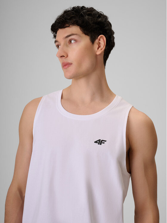 4F 4F Tank top BASIC 5 Biały Regular Fit