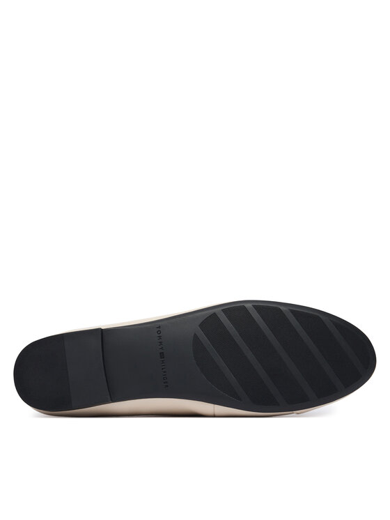 Tommy Hilfiger Tommy Hilfiger Balerini Hilfiger Smooth Lthr Ballet FW0FW09241 Écru