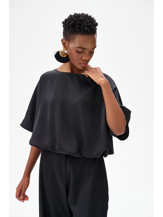 blue shadow blue shadow Bluzka Royal Czarny Regular Fit