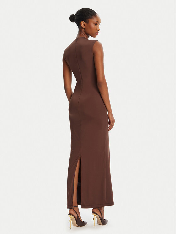 BARDOT BARDOT Φόρεμα κοκτέιλ Veneda High Neck 59948DB Καφέ Slim Fit