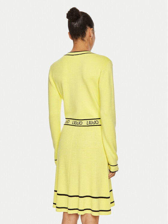 Liu Jo Liu Jo Kootud kleit TF4050 MS59L Kollane Regular Fit