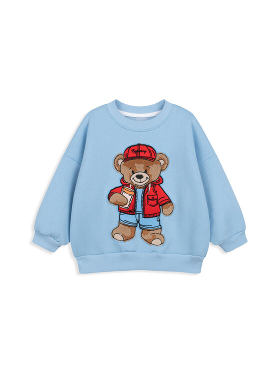 Bluza, rozmiar 122, Błękitny, Bluza oversize Rodney Teddy bez kaptura