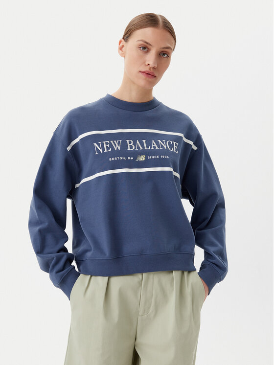New Balance New Balance Bluză Athletics Nautical Lobster WT51923 Albastru Oversize