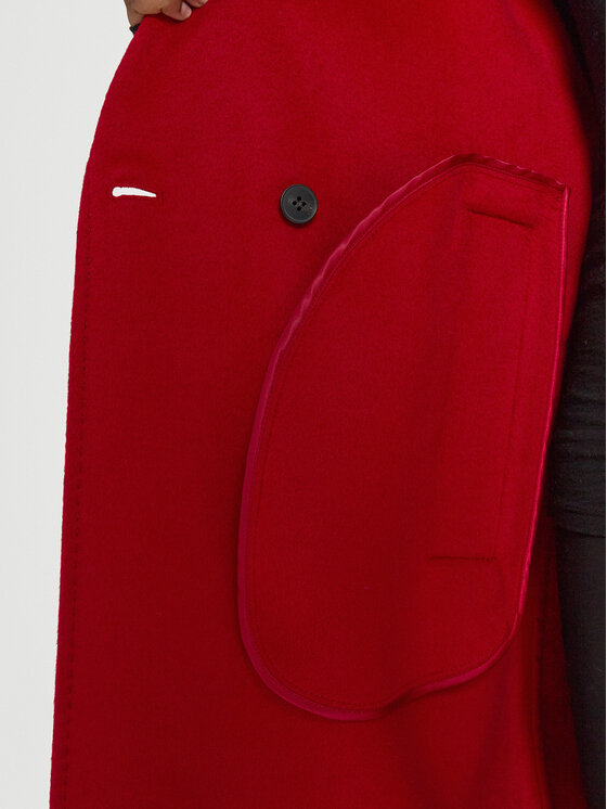 ViCOLO ViCOLO Vilnonis paltas TS0006 Raudona Regular Fit