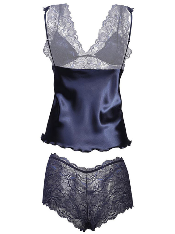 DKaren Lingerie DKaren Lingerie Komplet bielizny Belinda Granatowy Classic Fit