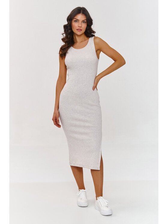Makadamia Makadamia Komplet bluza i sukienka A6 Beżowy Loose Fit