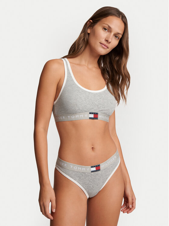 Tommy Hilfiger Tommy Hilfiger Сутиен-топ UW0UW06270 Светлосив