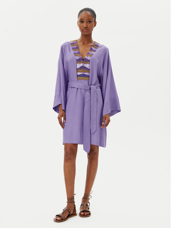 LOLA CASADEMUNT LOLA CASADEMUNT Sukienka letnia LS2516035 Fioletowy Regular Fit