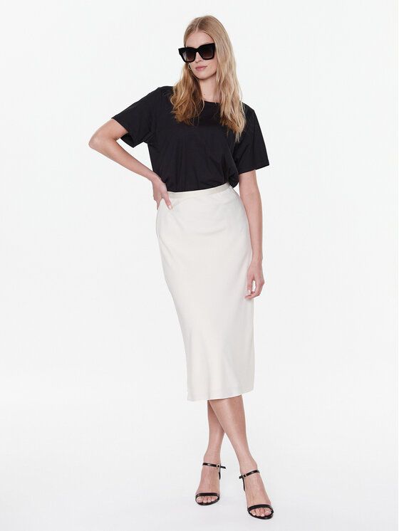 Calvin Klein Calvin Klein Gonna midi K20K203514 Écru Regular Fit