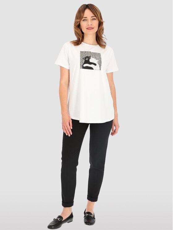 Perso Perso T-Shirt TCE245281F Bílá Regular Fit
