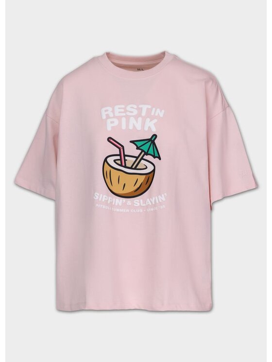 PITBULL PITBULL T-Shirt REST IN PINK Różowy Regular Fit