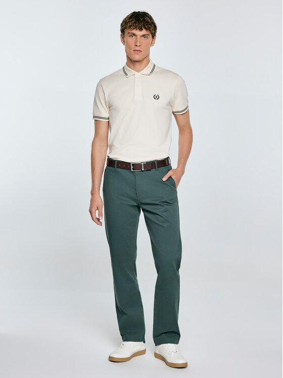BIG STAR BIG STAR Chinosy TREVOR Zielony Slim Fit
