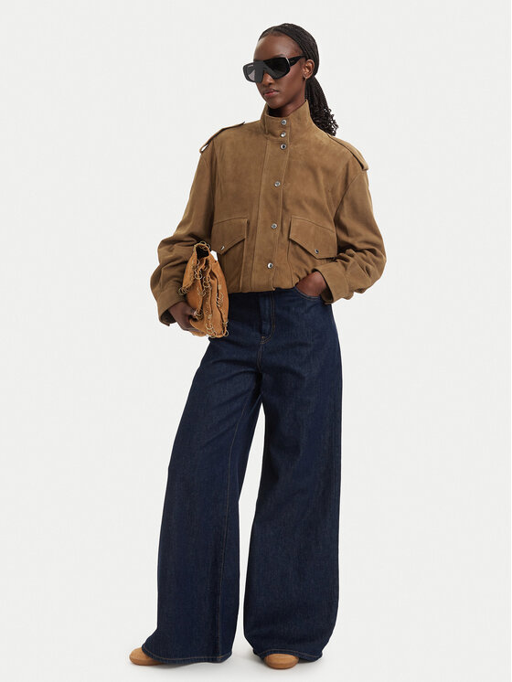 BOSS BOSS Giacca di pelle C Sabea 50562753 Marrone Relaxed Fit