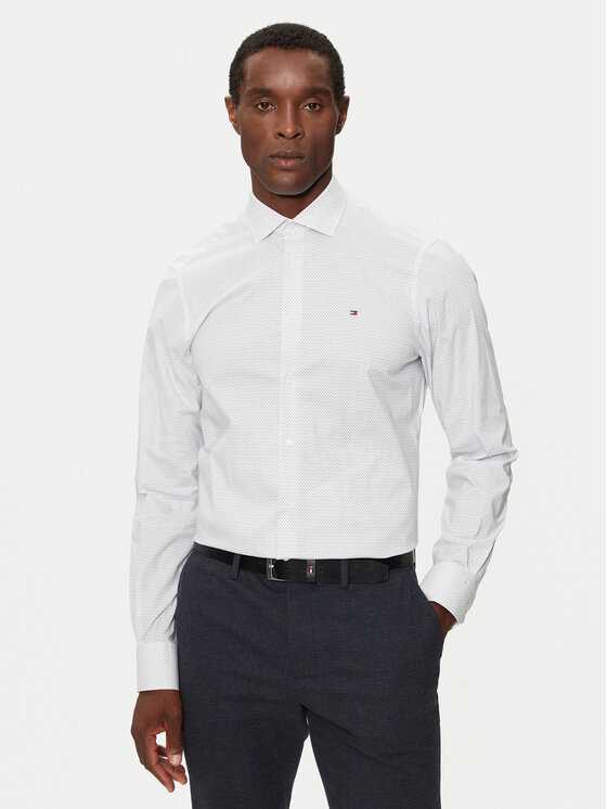Tommy Hilfiger Košeľa MW0MW36923 Biela Slim Fit