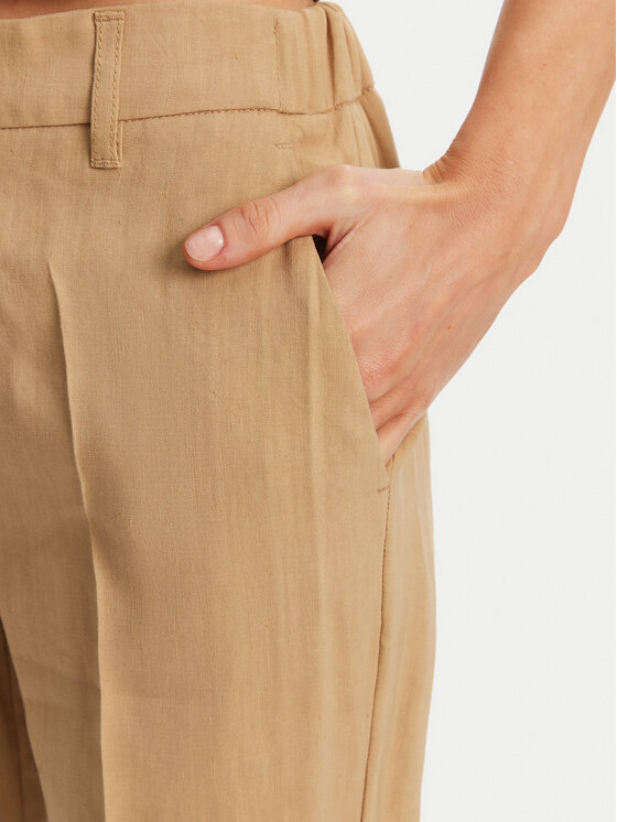 Marella Marella Kalhoty z materiálu Arles 2513131065 Béžová Slim Fit