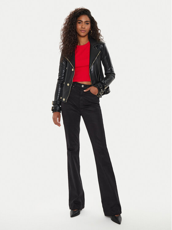 Guess Guess Кожено яке W4YL33 K8S30 Черен Regular Fit