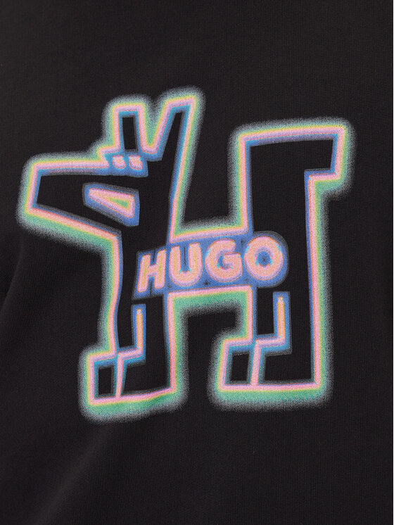HUGO HUGO Džemperis ar kapuci Newirex 50549213 Melns Regular Fit