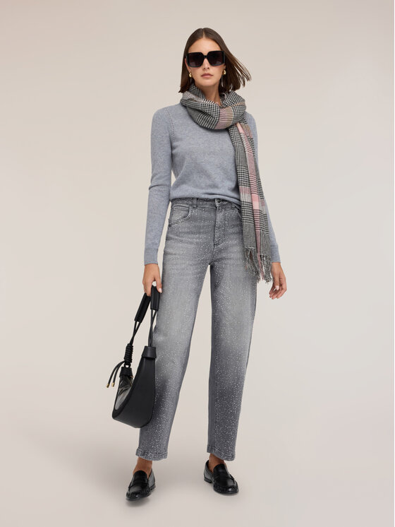 Motivi Motivi Sweter M389W004099N013 Szary Regular Fit
