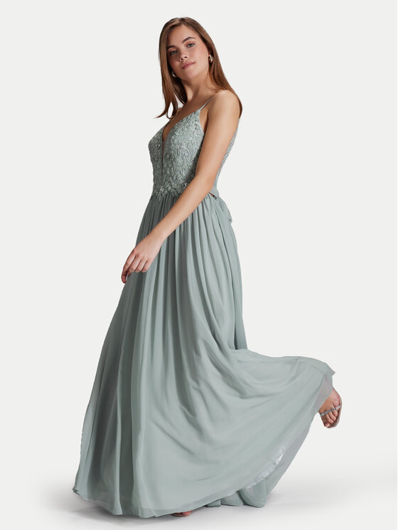 Hey Kyla Hey Kyla Sukienka wieczorowa 5AI082HK Zielony Regular Fit