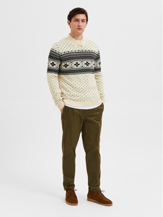 Selected Homme Selected Homme Dolčevita Claus 16086724 Écru Regular Fit