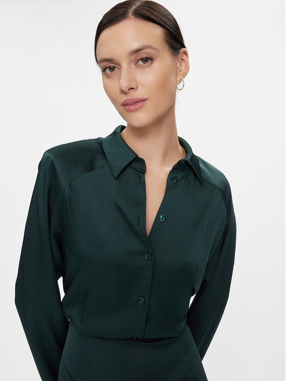 IVY OAK IVY OAK Sukienka koszulowa Naya IO1123F7588 Zielony Regular Fit