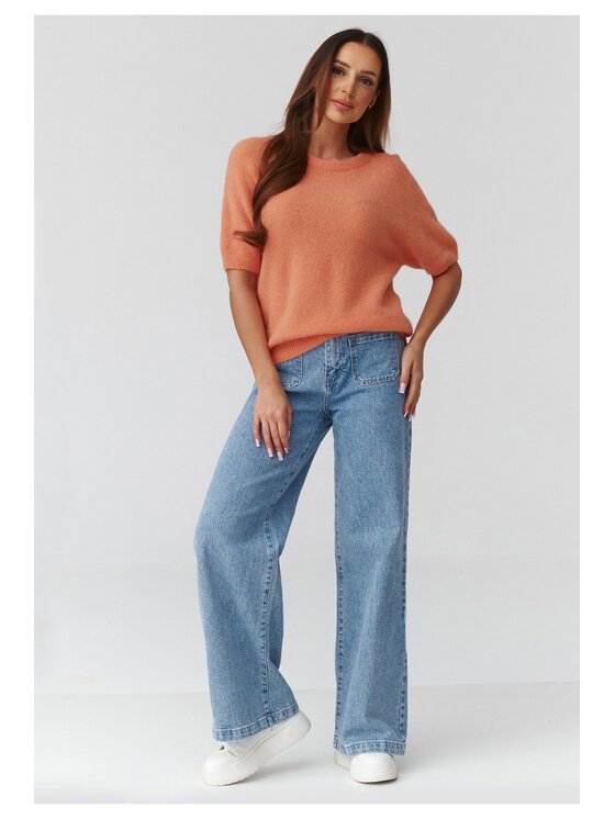 Makadamia Makadamia Sweter C45 Pomarańczowy Loose Fit