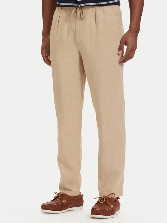 Polo Ralph Lauren Pantaloni din material 710940611010 Bej deschis Tapered Fit