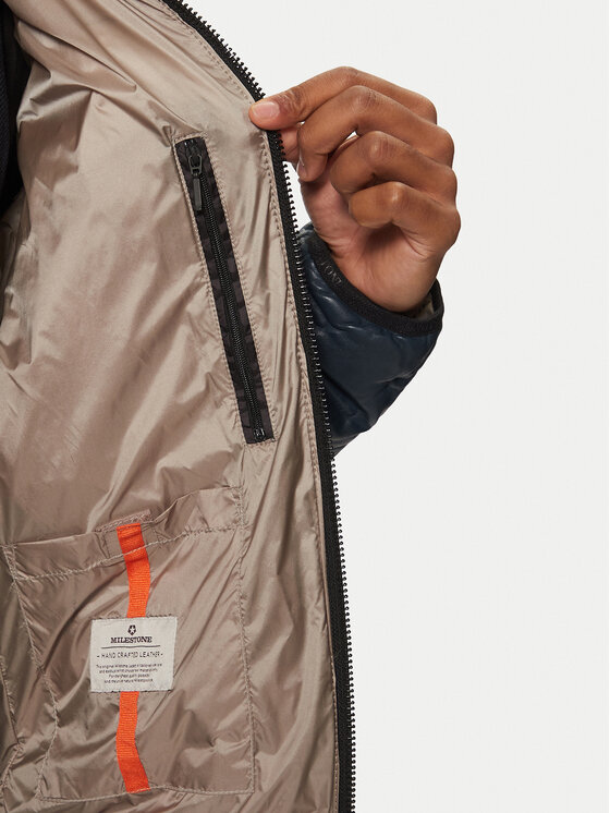 Milestone Milestone Шкіряна куртка Aversa 99101960080 Cиній Regular Fit