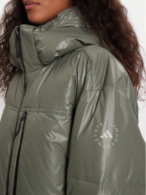 adidas by Stella McCartney adidas by Stella McCartney Зимно яке JX4339 Зелен Loose Fit