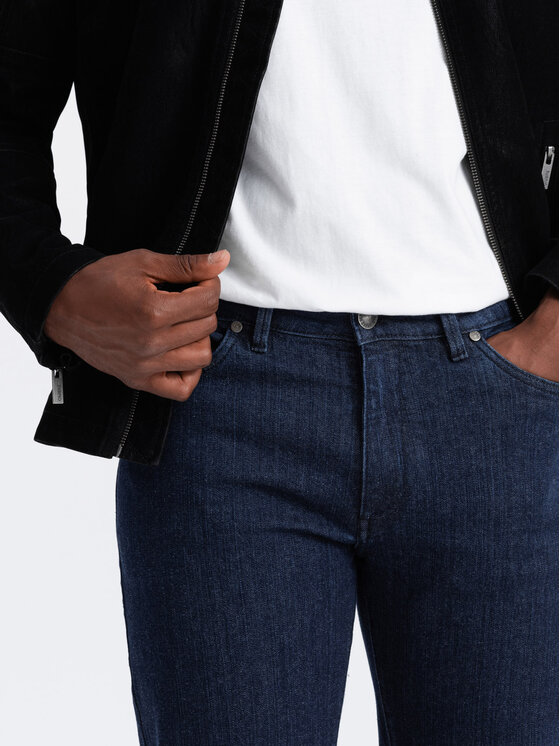 Ombre Ombre Jeansy OM-PADP-0152 Niebieski Regular Fit