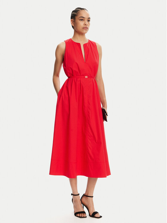 TWINSET TWINSET Koktejlové šaty 251TT2221 Červená Regular Fit