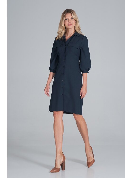 FIGL FIGL Šaty M849 Tmavomodrá Regular Fit