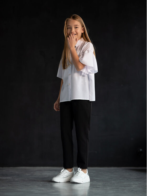 SLY SLY Bluzka 3S-112 Biały Classic Fit