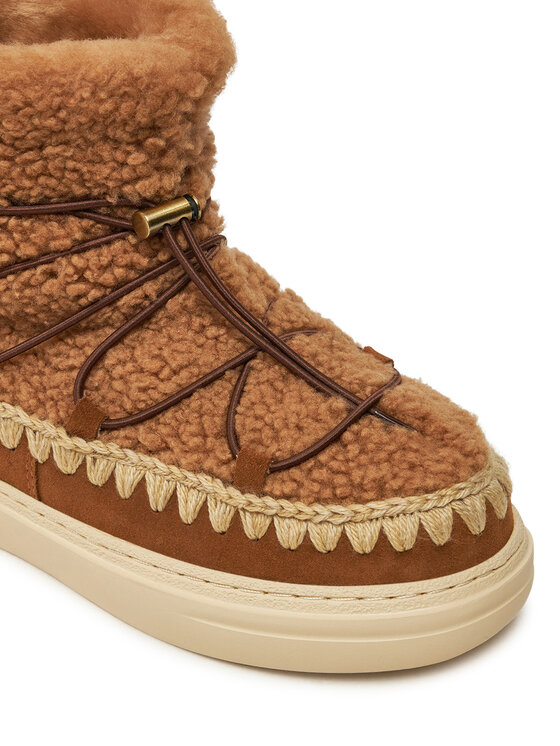 Mou Mou Śniegowce Eskimo Sneaker Bold Scoub Lace FW411012A Brązowy