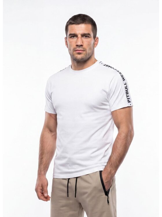 PITBULL PITBULL T-Shirt TAPE Biały Regular Fit
