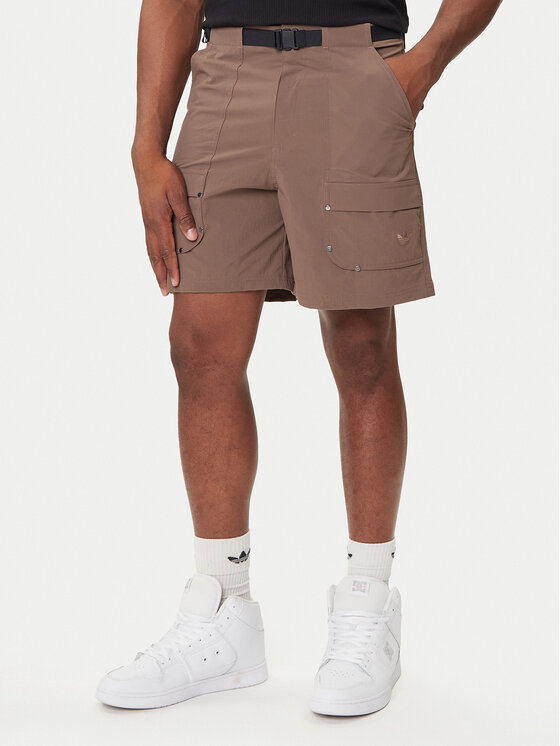 adidas adidas Kratke hlače iz tkanine Premium Essentials Utility Cargo JW1081 Rjava Loose Fit