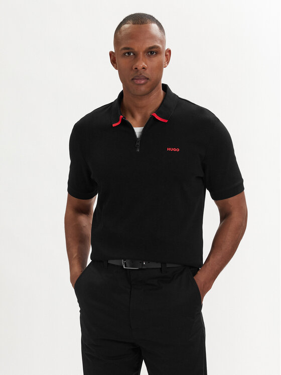 HUGO HUGO Polo marškinėliai Dalomino 50511721 Juoda Regular Fit