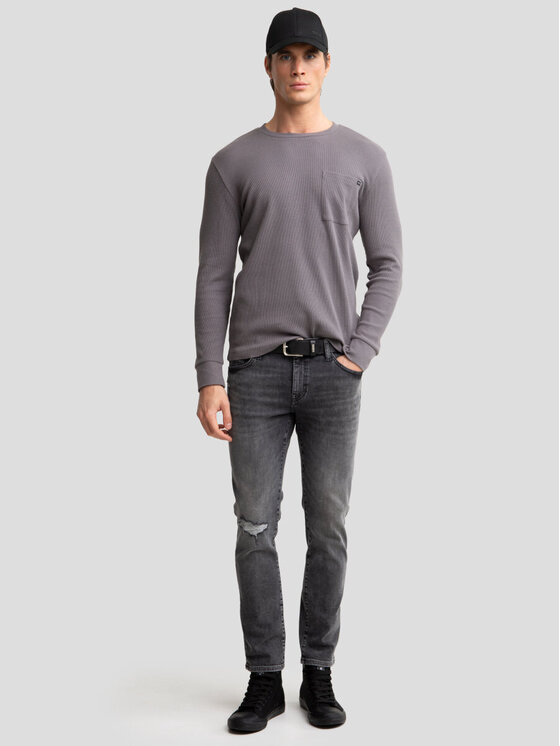 BIG STAR BIG STAR Jeansy JEFFRAY_CROPPED_898_190 Szary Skinny Cropped Fit