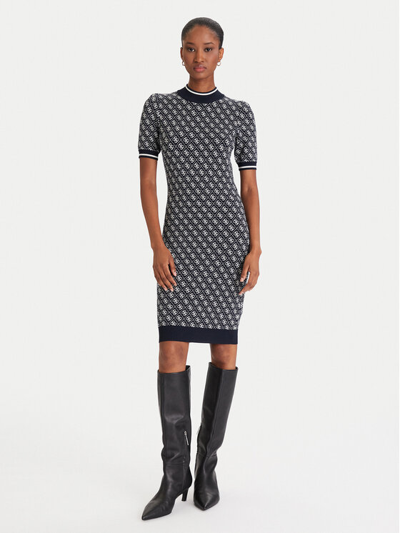 Guess Guess Džemper haljina W3YK39 Z37K0 Tamnoplava Regular Fit