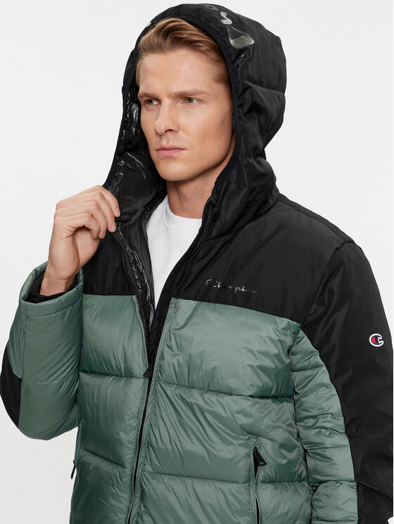 Champion Champion Kurtka przejściowa Hooded Jacket 219190 Zielony Regular Fit