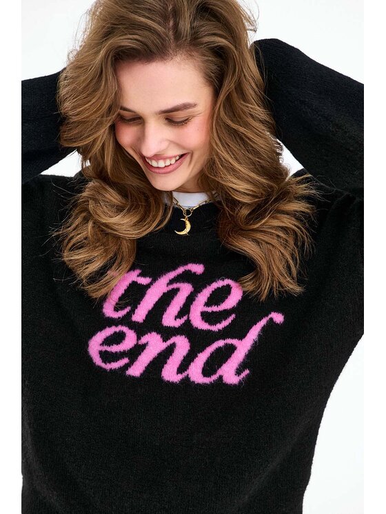 NAOKO NAOKO Sweter The End Czarny Regular Fit