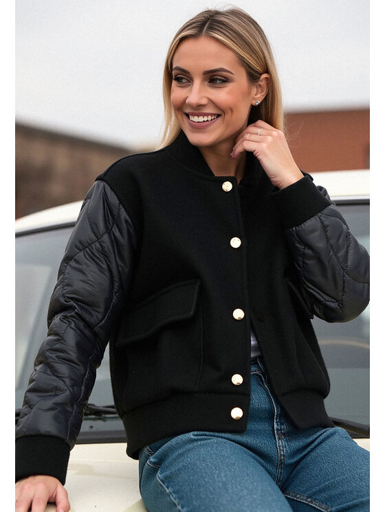 FIGL FIGL Bundy bomber M1097 Čierna Regular Fit