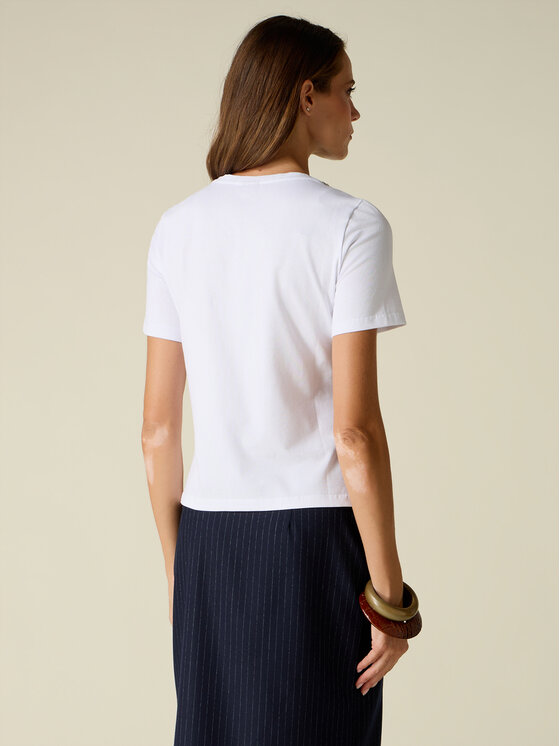 Oltre Oltre T-Shirt G0AEJ005031N011 Biały Regular Fit